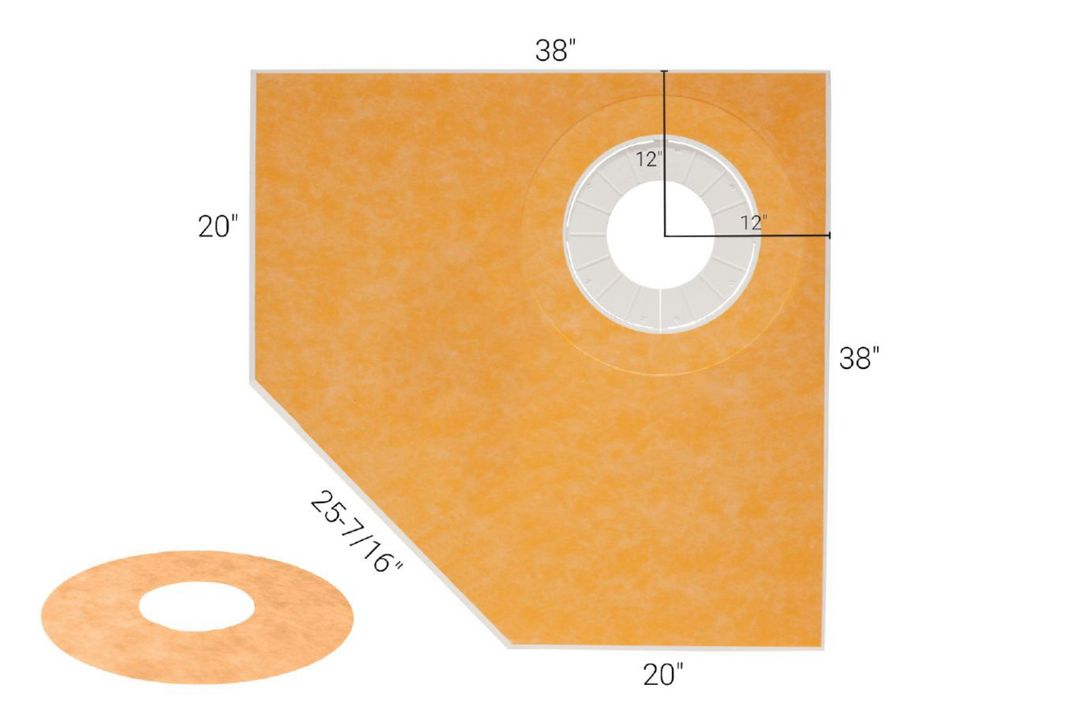 Kerdi Shower TT sloped tray for off-centre drainage