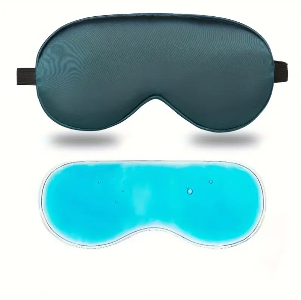 Muyky Dual Sleep Mask Set with Cooling Gel - Hypoallergenic, Latex-Free, Weighted Eye Shades for Men & Women | Soothes Dry, Puffy Eyes | Light-Blocking Blindfold for Restful Sleep Anywhere