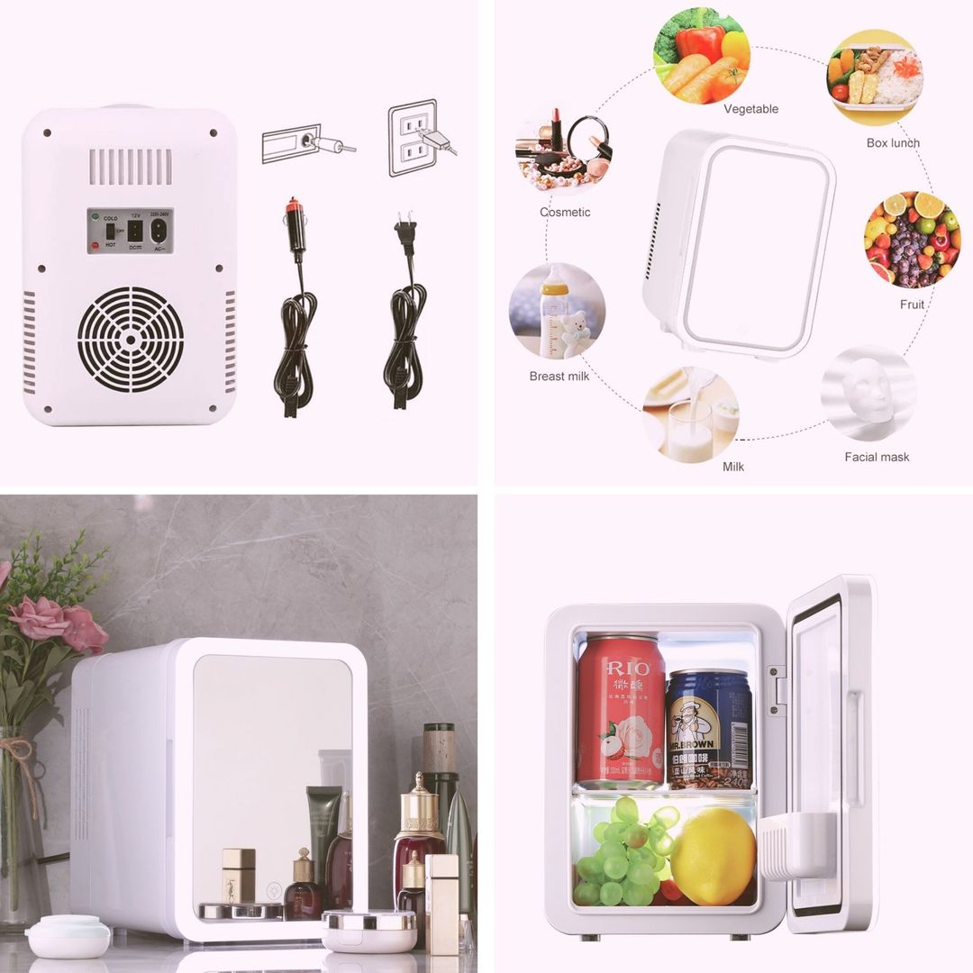 12 Litre, Portable Fridge,LED Mirror Noise Reduction Tec -ثلاجه محمولة 12 لتر