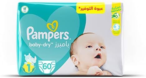 Pampers Baby Dry New Born size 1 (2-5 KG) 60 Diapers