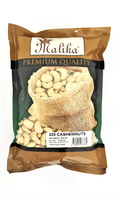 Malika 320 Whole Cashew Nuts 500g