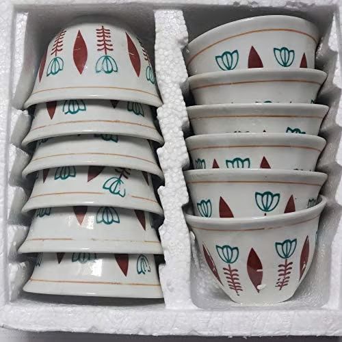 Ceso, Lebanese Hand Made 12 set Ceramic Coffee Cups Traditional Lebanese