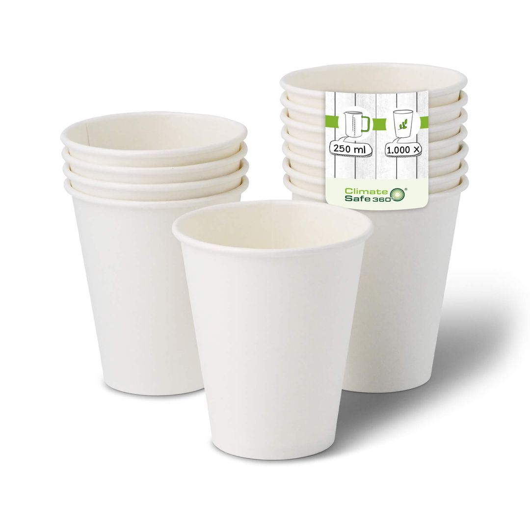 Paper cups 250 ml - colour white 