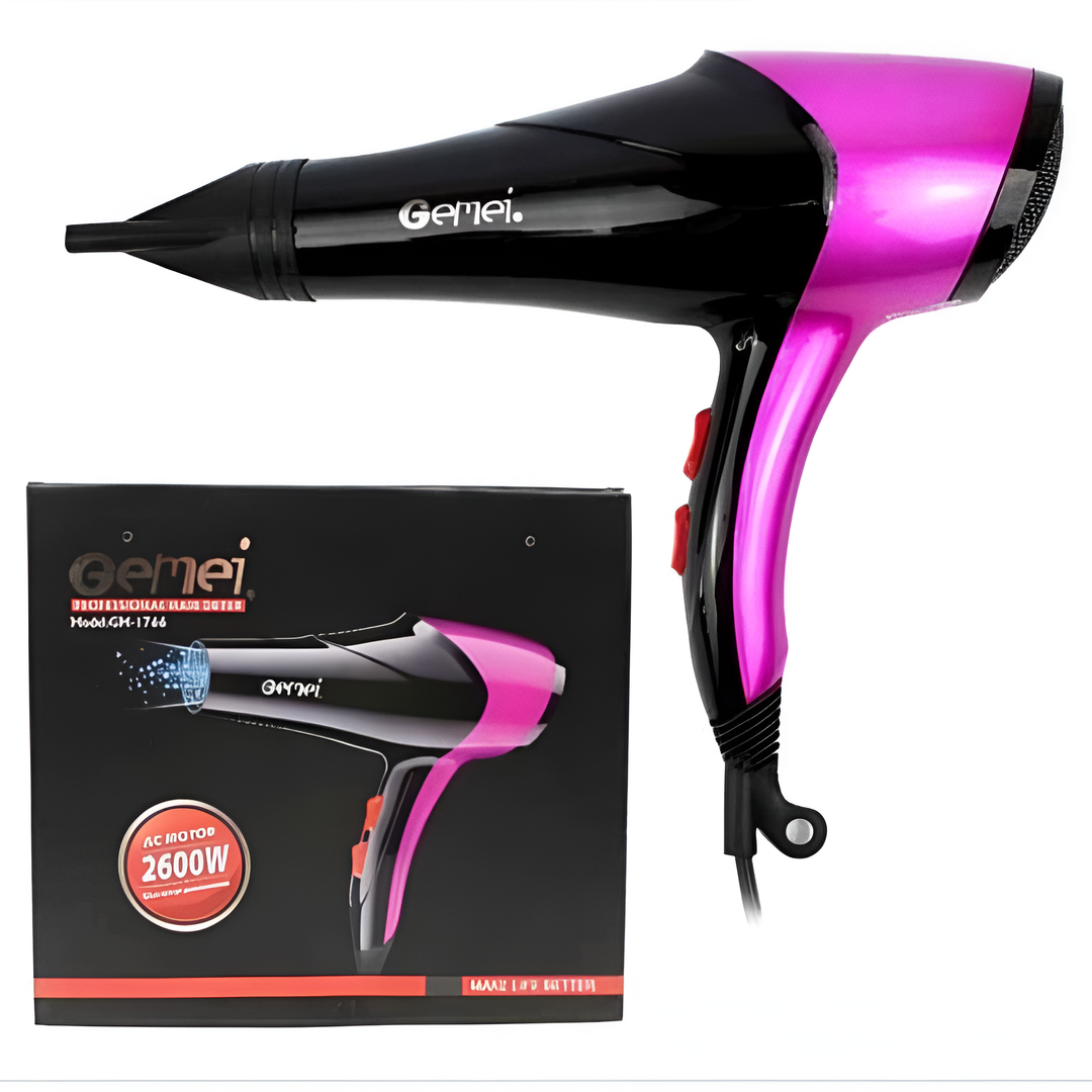 Gemei GM-1766 Professional Hair Dryer 2600W Available in Pink Color