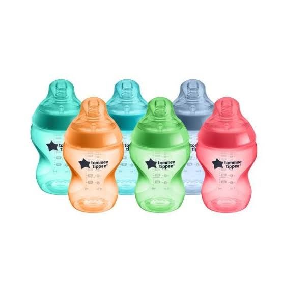 Tommee Tippee Closer to Nature  Bottle - Multicolored - 260mls - 6Pack 
