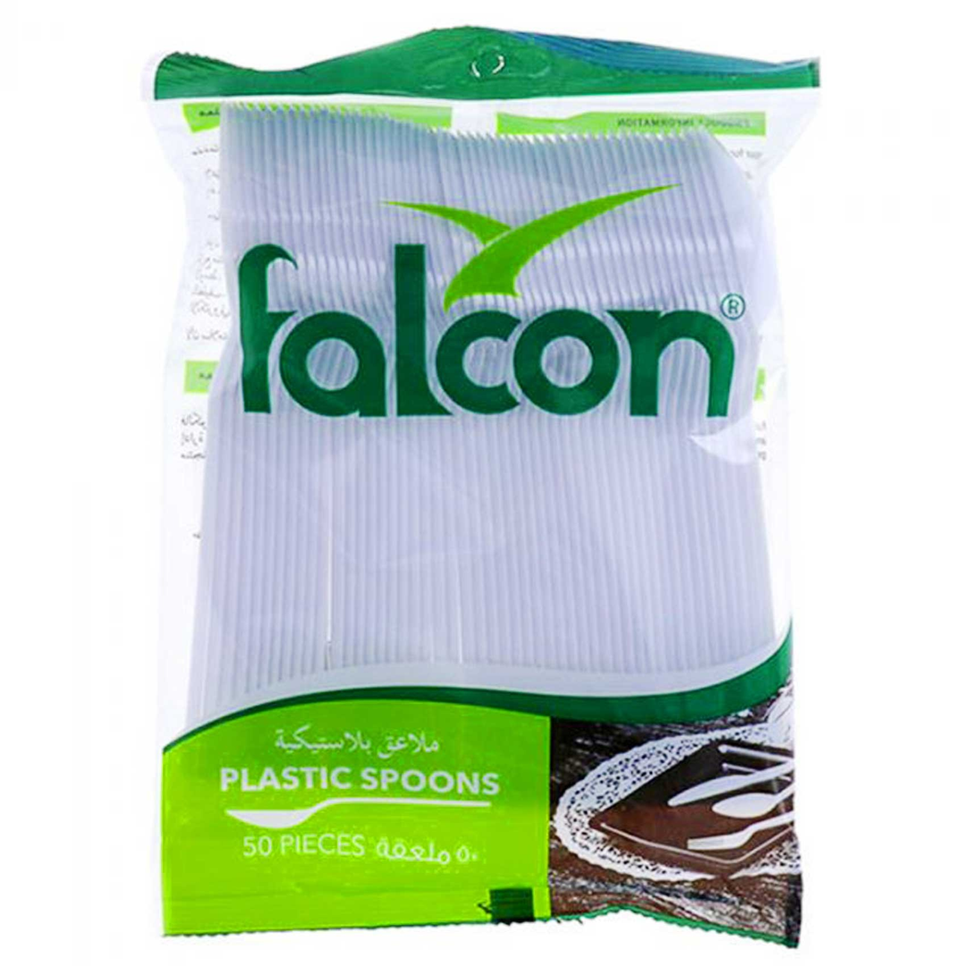 Falcon White Plastic Disposable Teaspoons