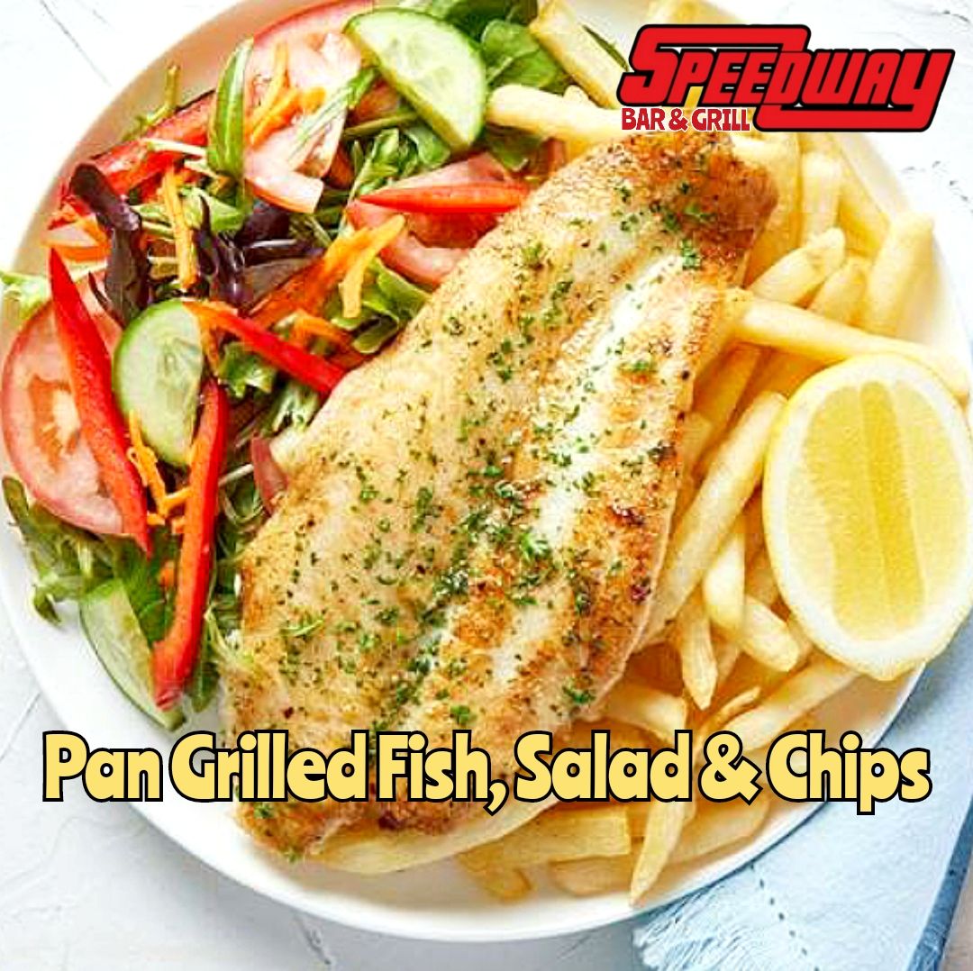 Pan Grilled Fish & Chips with Salad