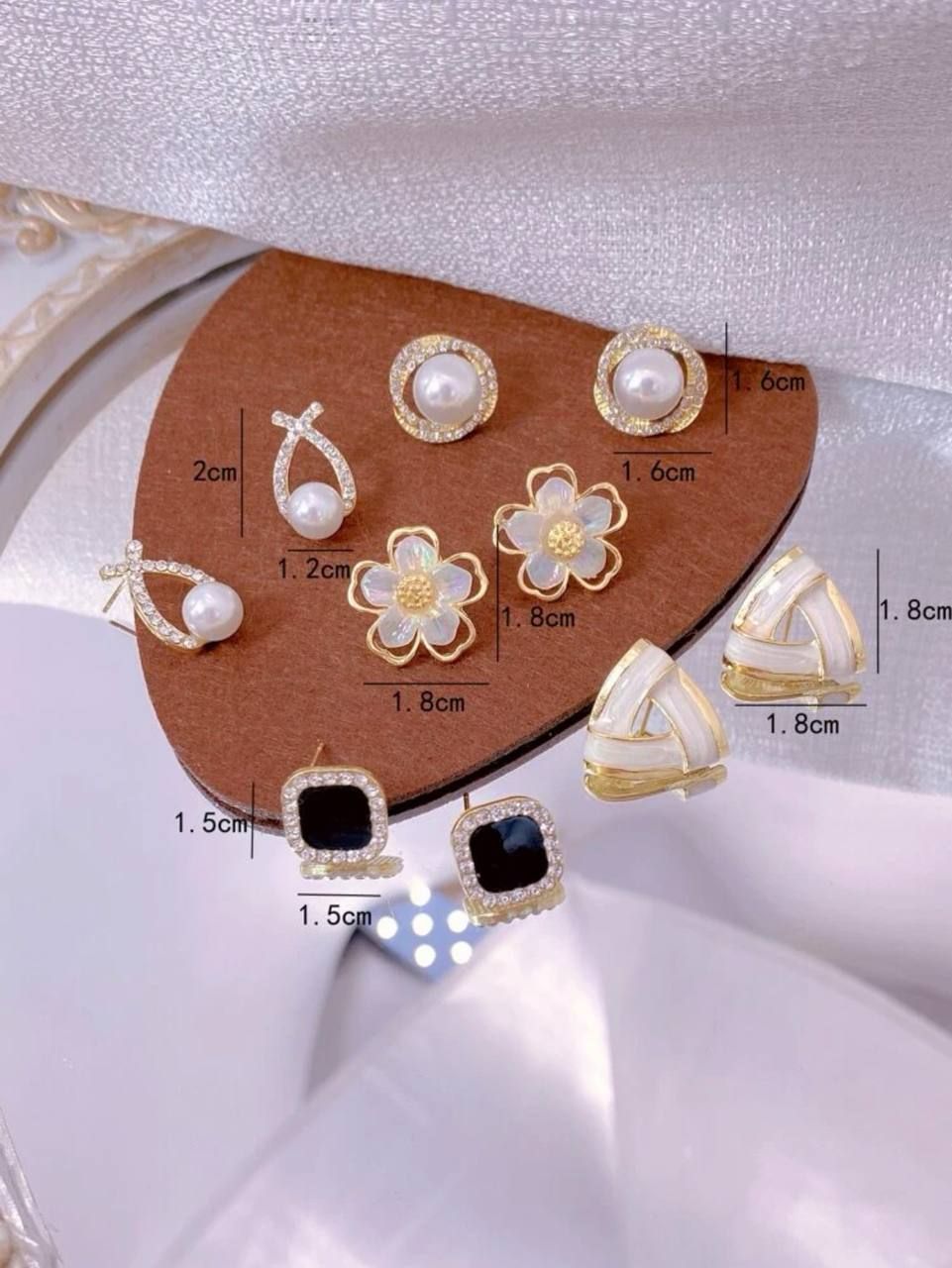 5pcs set fuax pearl earring