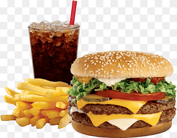 Combo Cheese Burger + Large Fries + 500ml Soda