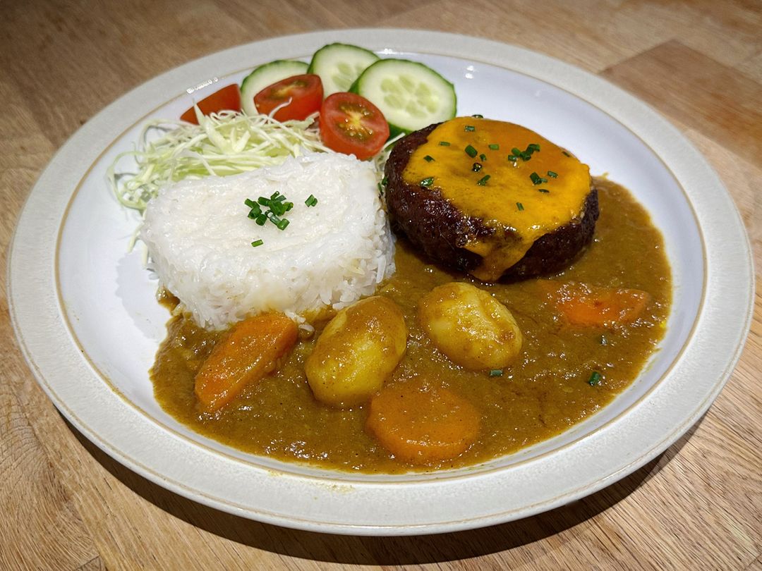 Japanese Cheese Hamburg Katsu Curry Set