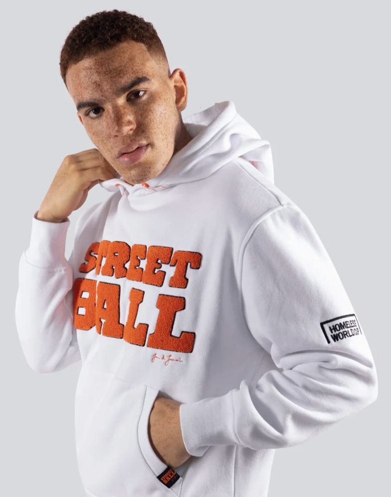 Unisex Hoodie Street ball - Soccer - White