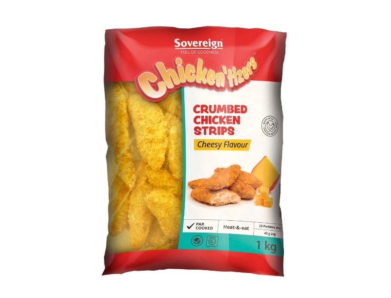 1KG CRUMBED CHICKEN STRIPS (CHEESY)