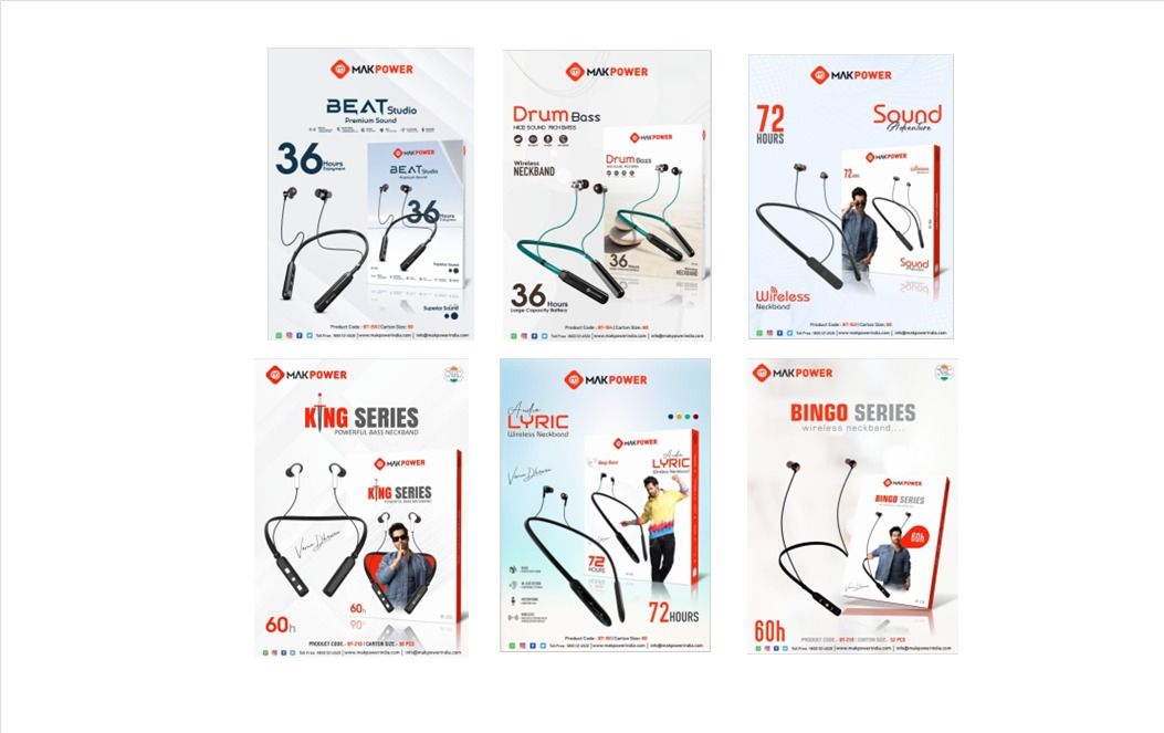 Mak Power Neckband (Mix Models & Colors)