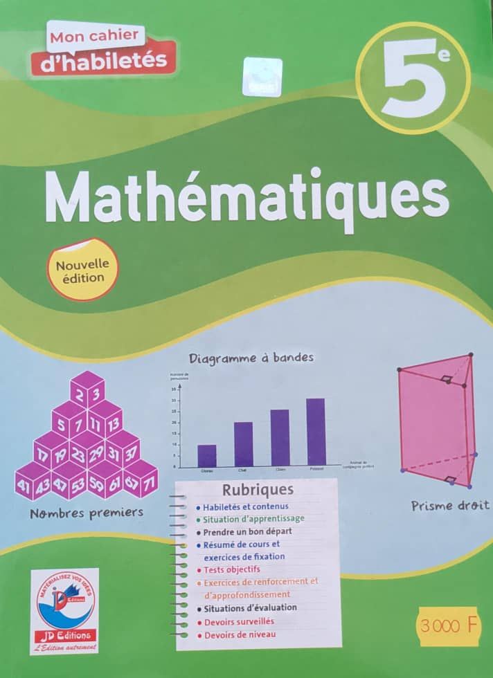 Mathematique / Cahier d’habileté - 5ieme (JD Editions)