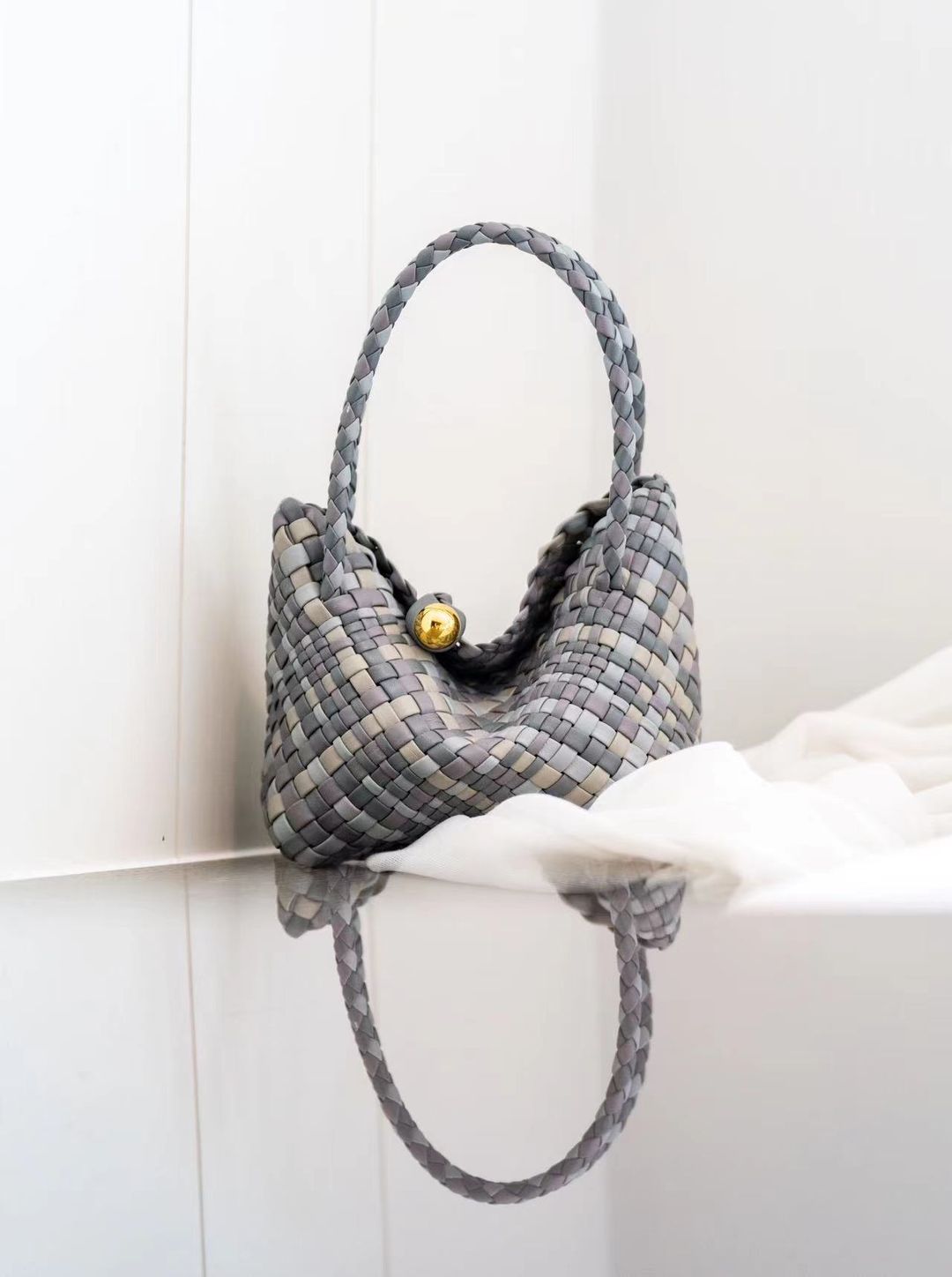 [PREORDER] Small Noelle Weave Sling / Shoulder Bag [Mix Blue]