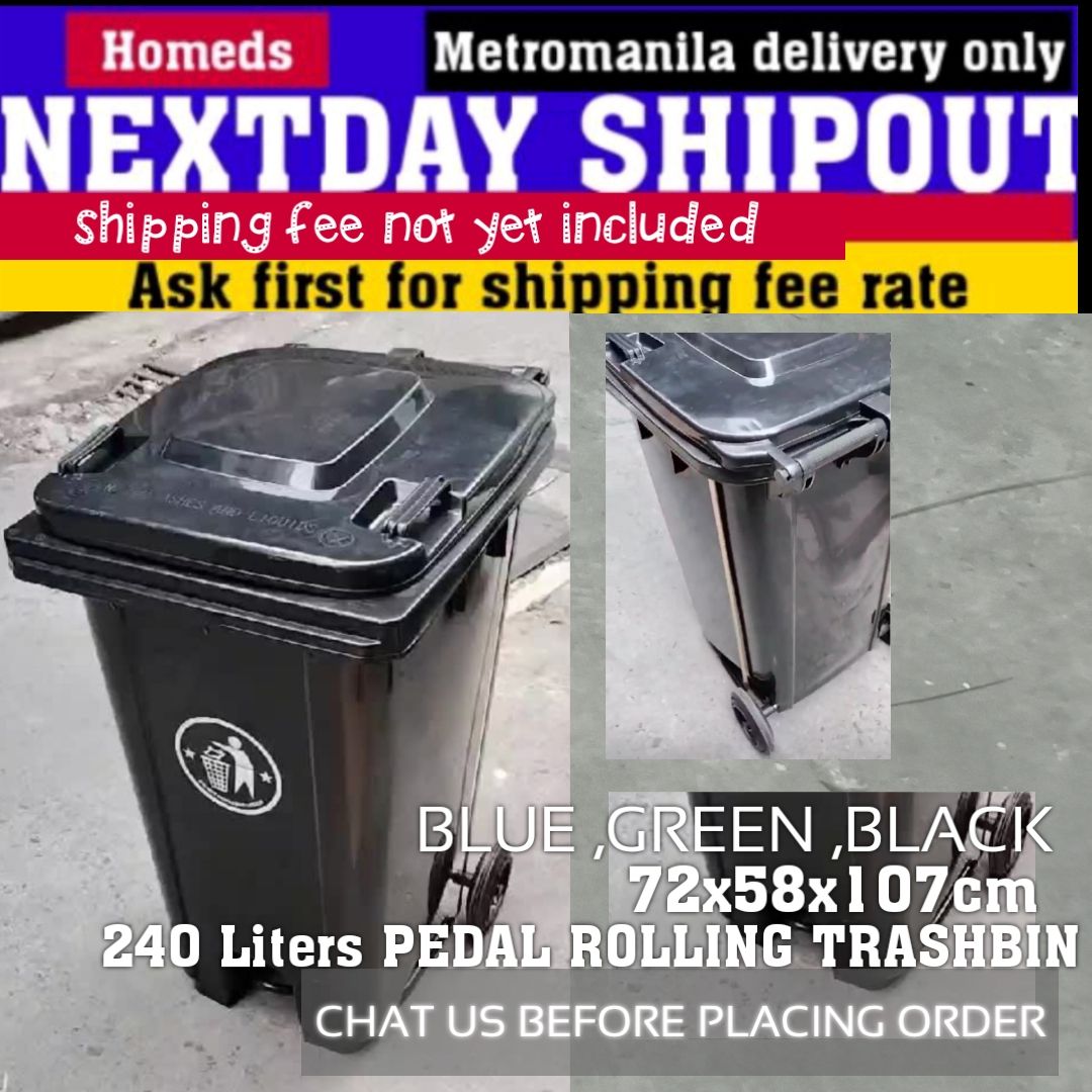 240liters pedal trashcan rollinbin