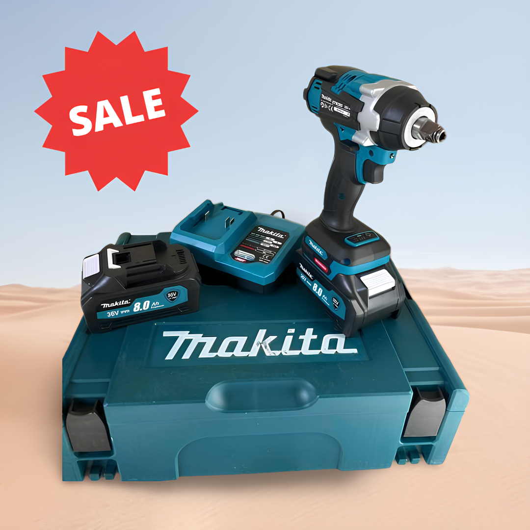 Мощен и безкомпромисен: Ударен гайковерт Makita 850Nm с 2 батерии 36V/8Ah!