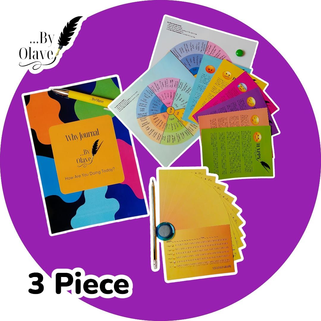 3 Piece (Emotions Wheel + Why Jornal+ Feelings Graph)