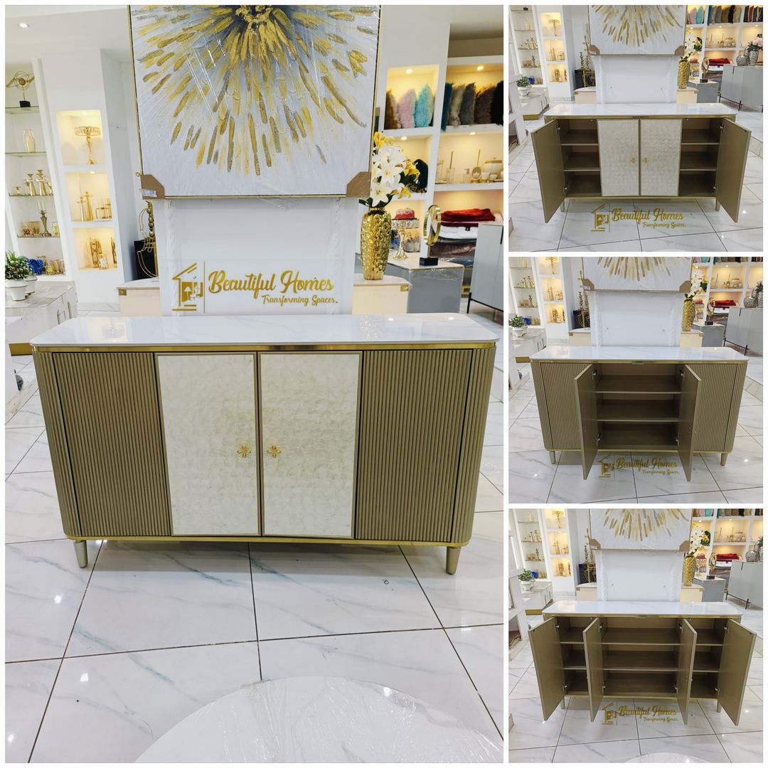 Beige & White Buffet Cabinet