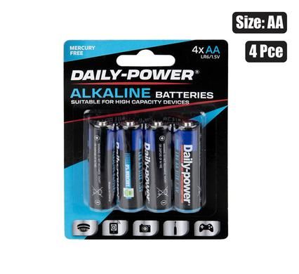 ATTERIES ALKALINE SIZE: AA / LR6 4PCE