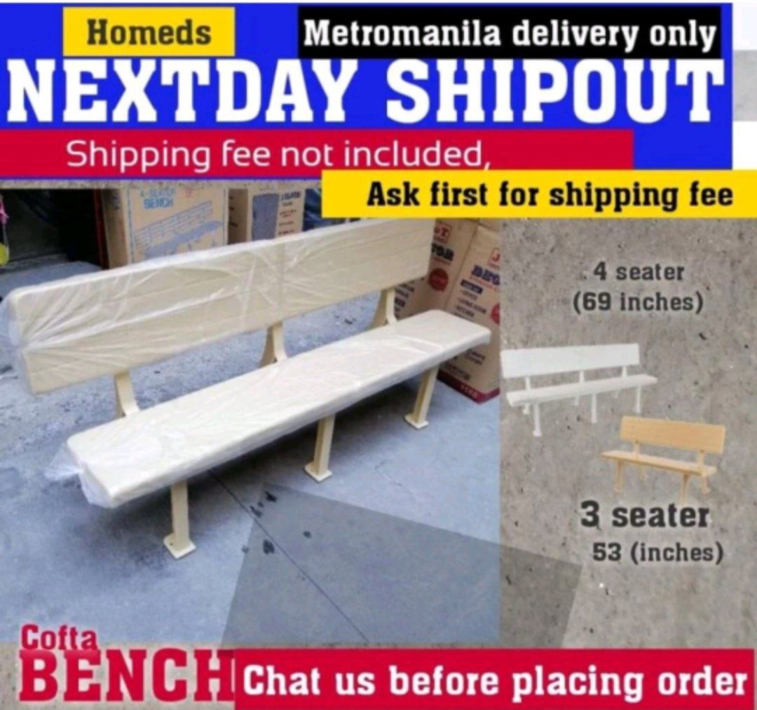 Cofta bench with backrest 3seatee and 4seater