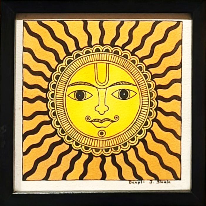 Lord sun madhubani painting