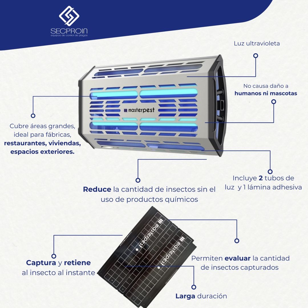 Lámpara atrapa insectos luz uv