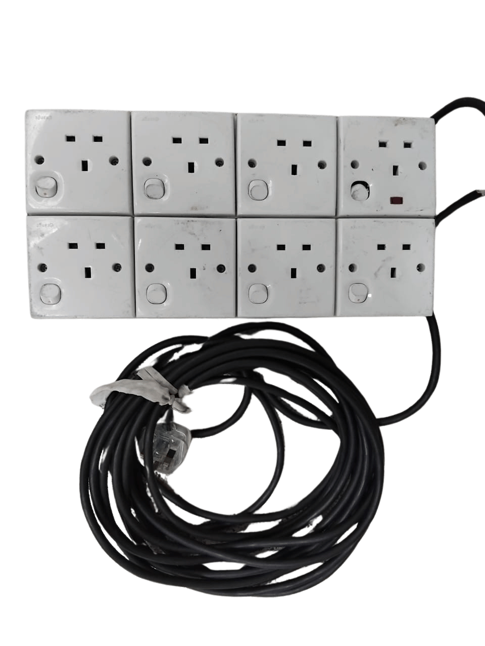 Orange 08 Socket 13A 3 Core Power Extension with Voltmeter (Custom Made)