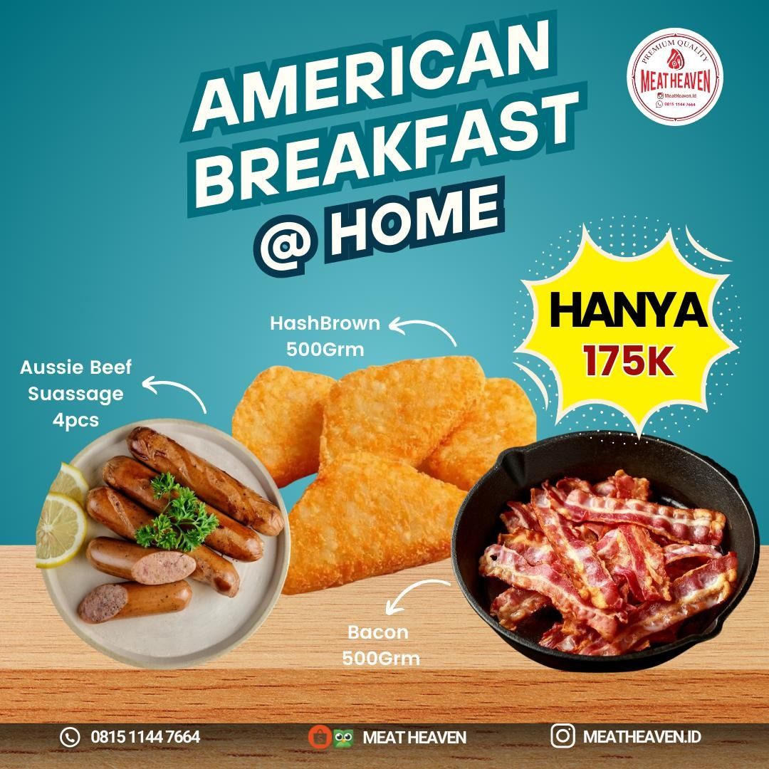 Paket HEMAT American Breakfast With Hasbrown