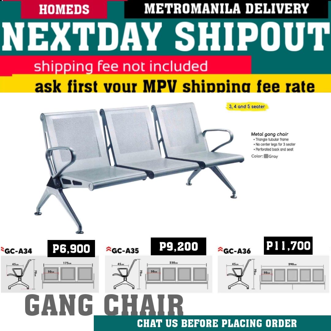 Gang chair 3seater gca34