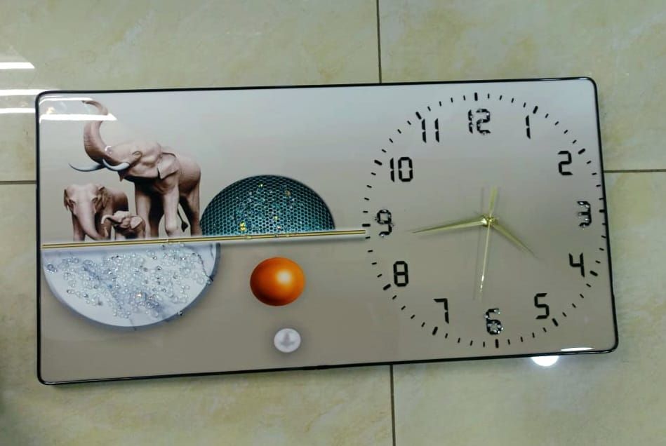 Crystal porcelain decorative painting with clock 
