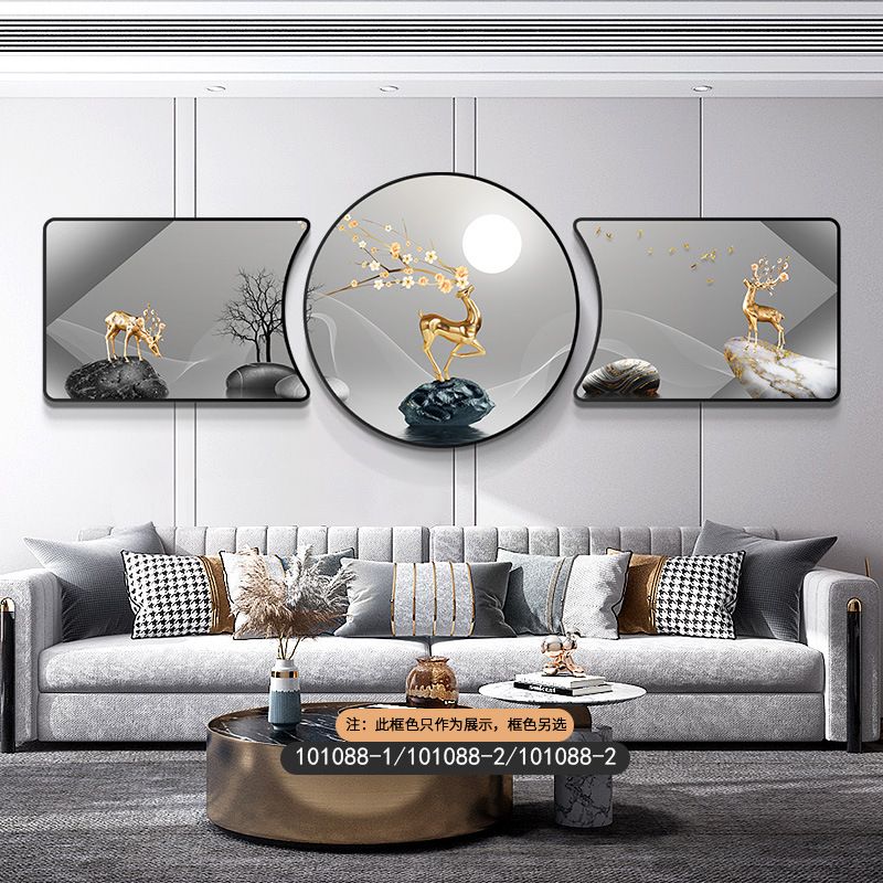 3pcs Crystal porcelain decorative painting 