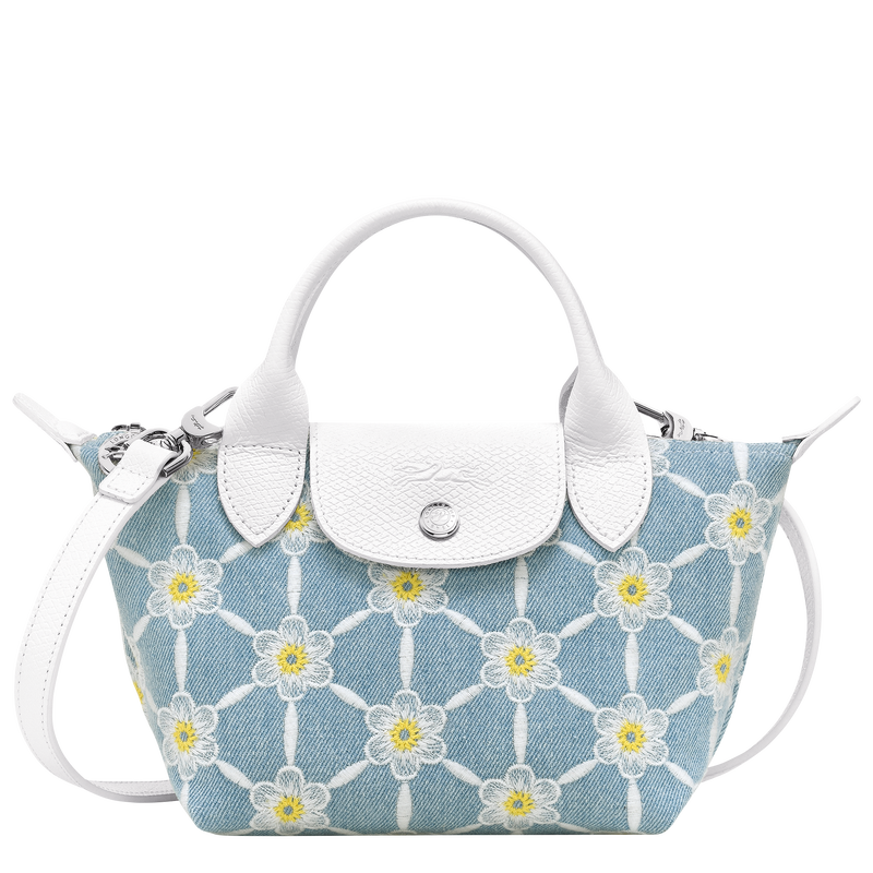 Longchamp Le Pliage Embroidered Daisy Denim