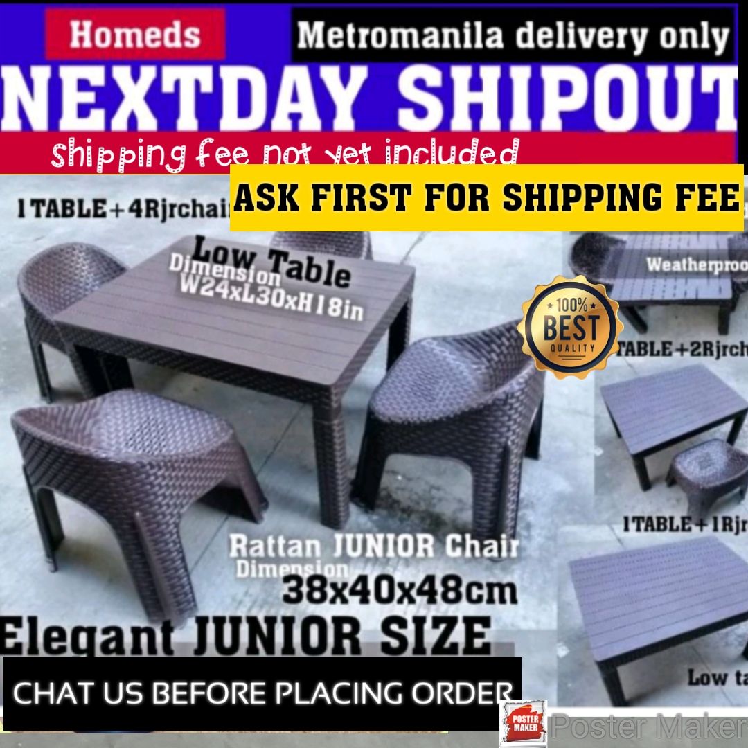 Rattan design table w24xL30xH18in low table only