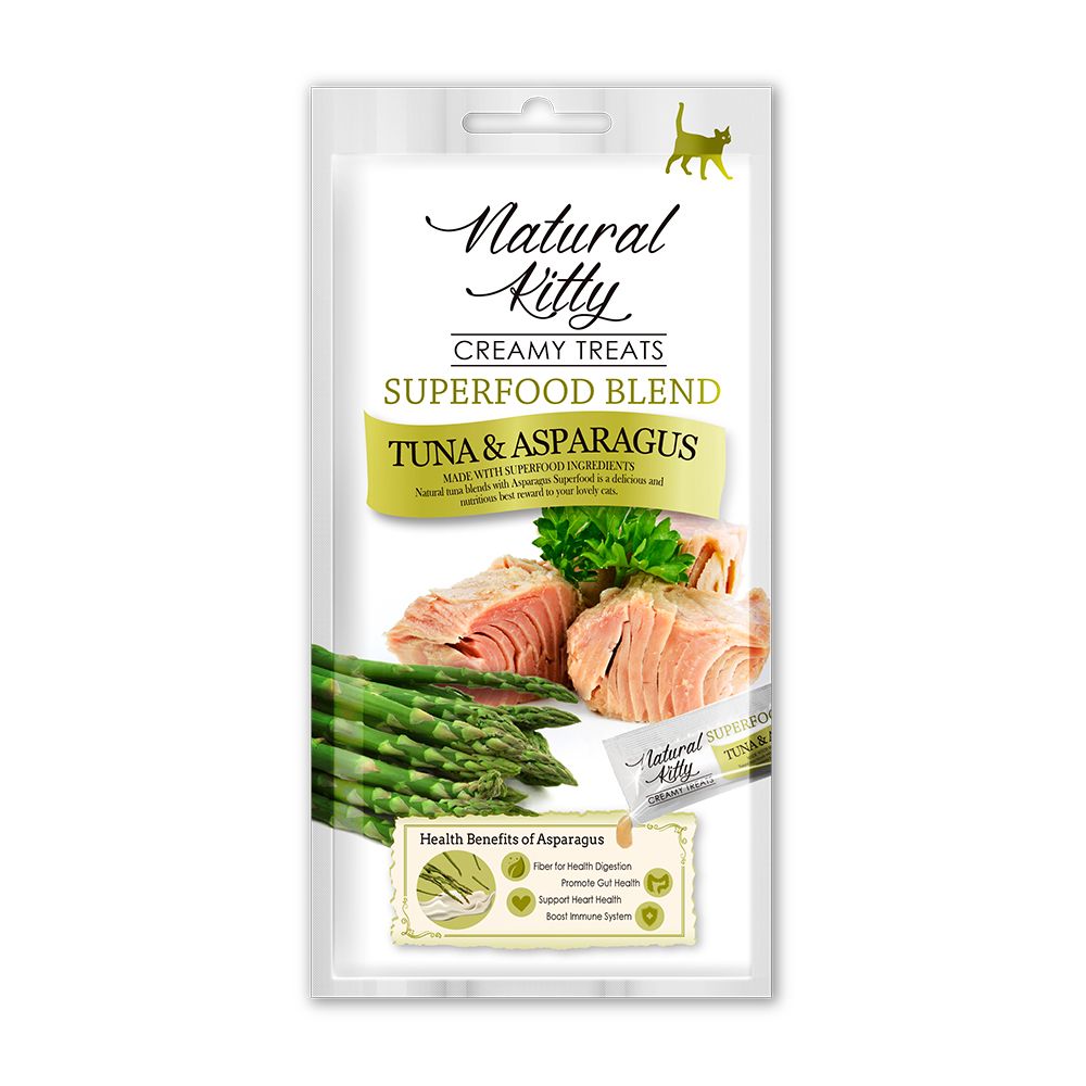 Natural Kitty Creamy Treats SUPERFOOD BLEND - Tuna with Asparagus