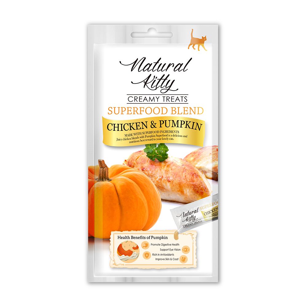 Natural Kitty Creamy Treats SUPERFOOD BLEND - Chicken with Pumpkin