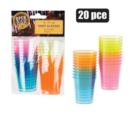 SHOT-GLASS PLASTIC DISPOSABLE 20 PIECES 60ML