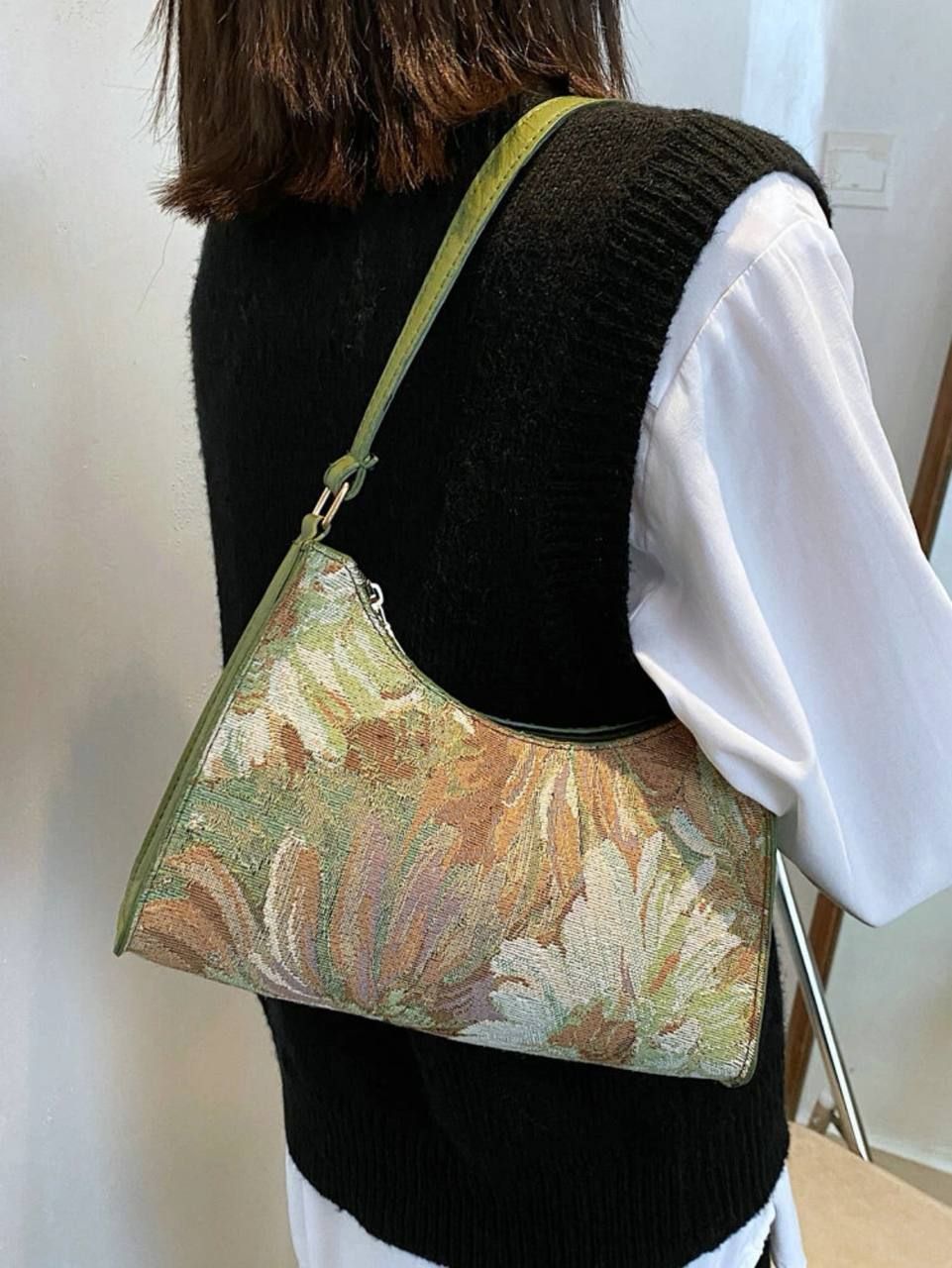 Flora painting Zipshoulder Bag