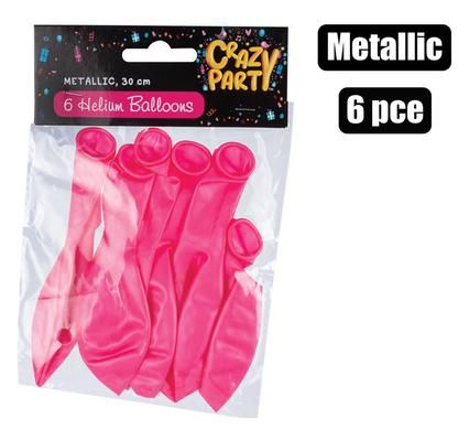 BALLOONS HELIUM 6 PIECES METALLIC PINK