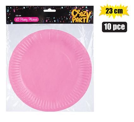 PARTY PLATES PINK 23cm 10 PIECES