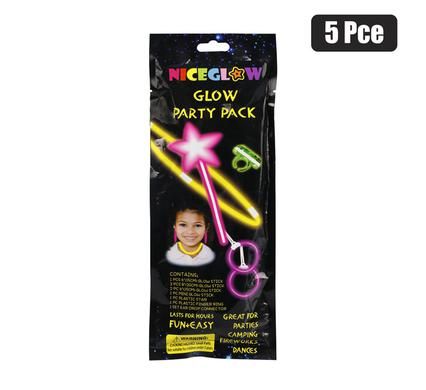 GLOW STICK PARTY PACK GIRLS 5 PIECES