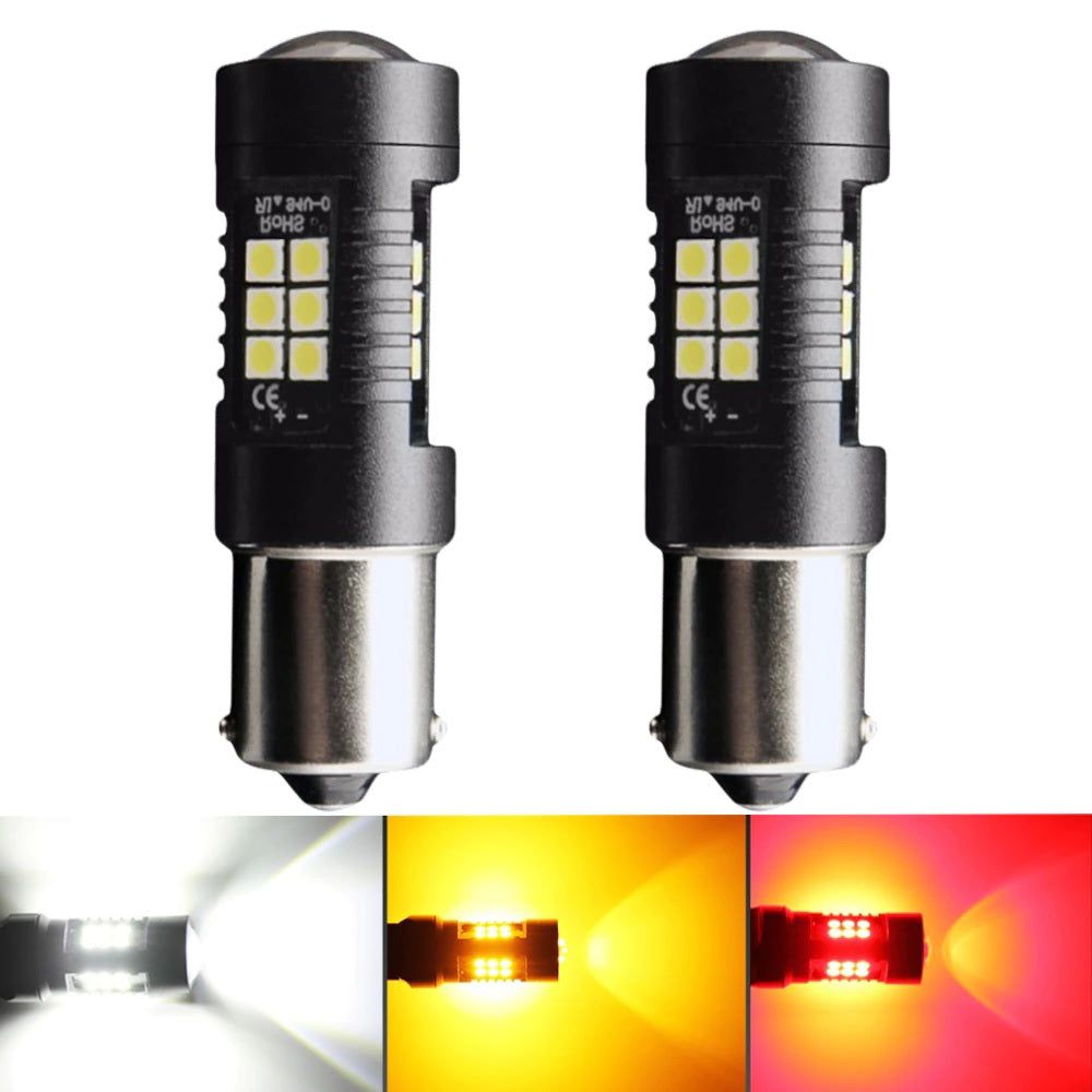 1156 BA15S/P21W Single Contact 21x 3030 SMD 12V Car Led Bulb - Cool White