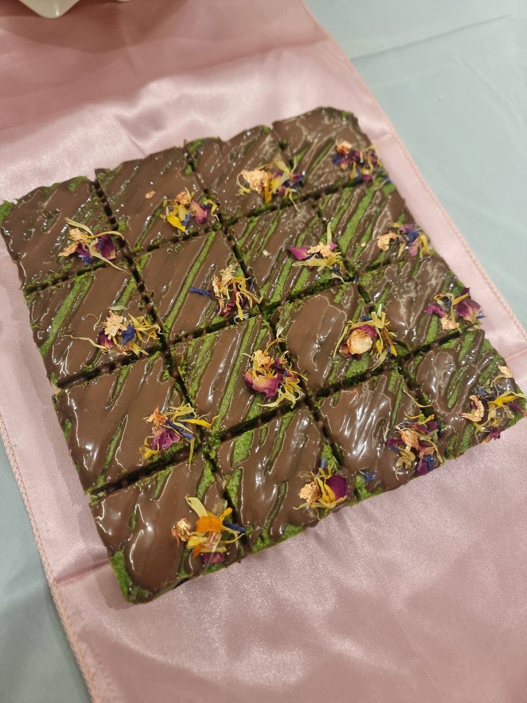 Kunafa Pistachio Double Chocolate Brownies