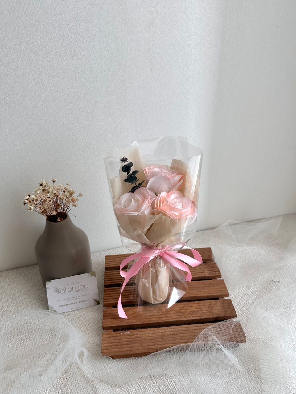 3 stalk Soap Rose Bouquet 