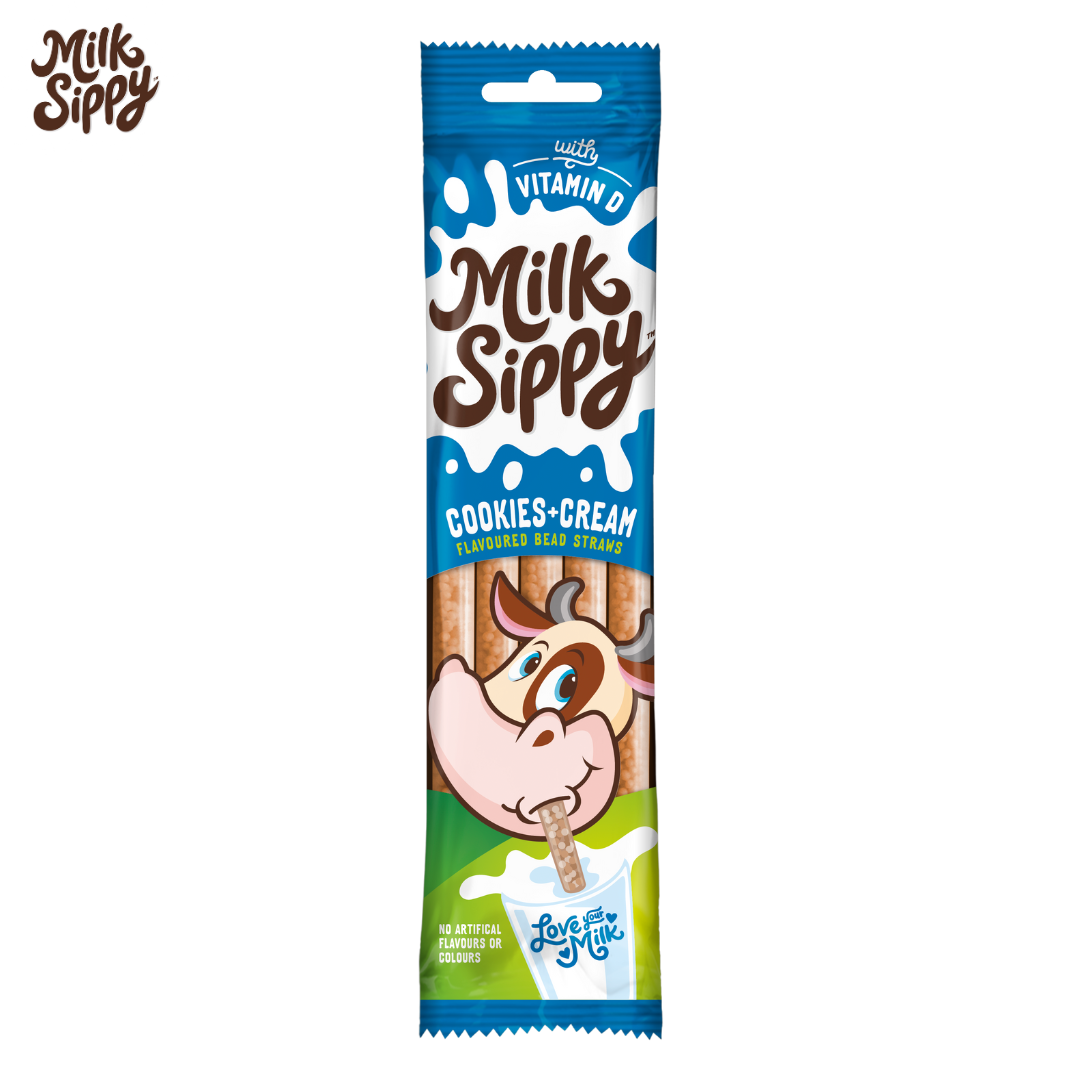 Milk Sippy Flavoured Bead Straws - Cookies and Cream 30g