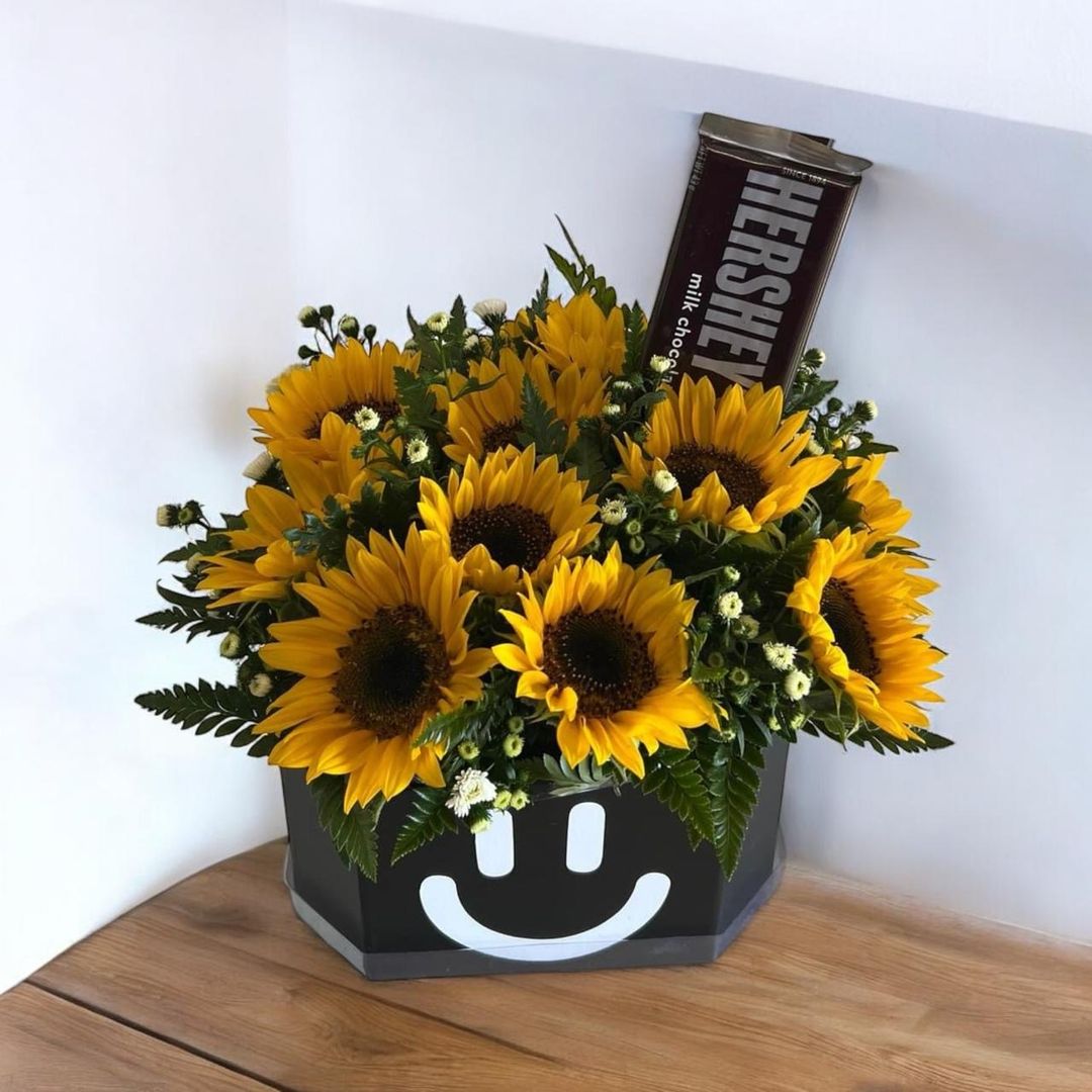caja de girasoles 