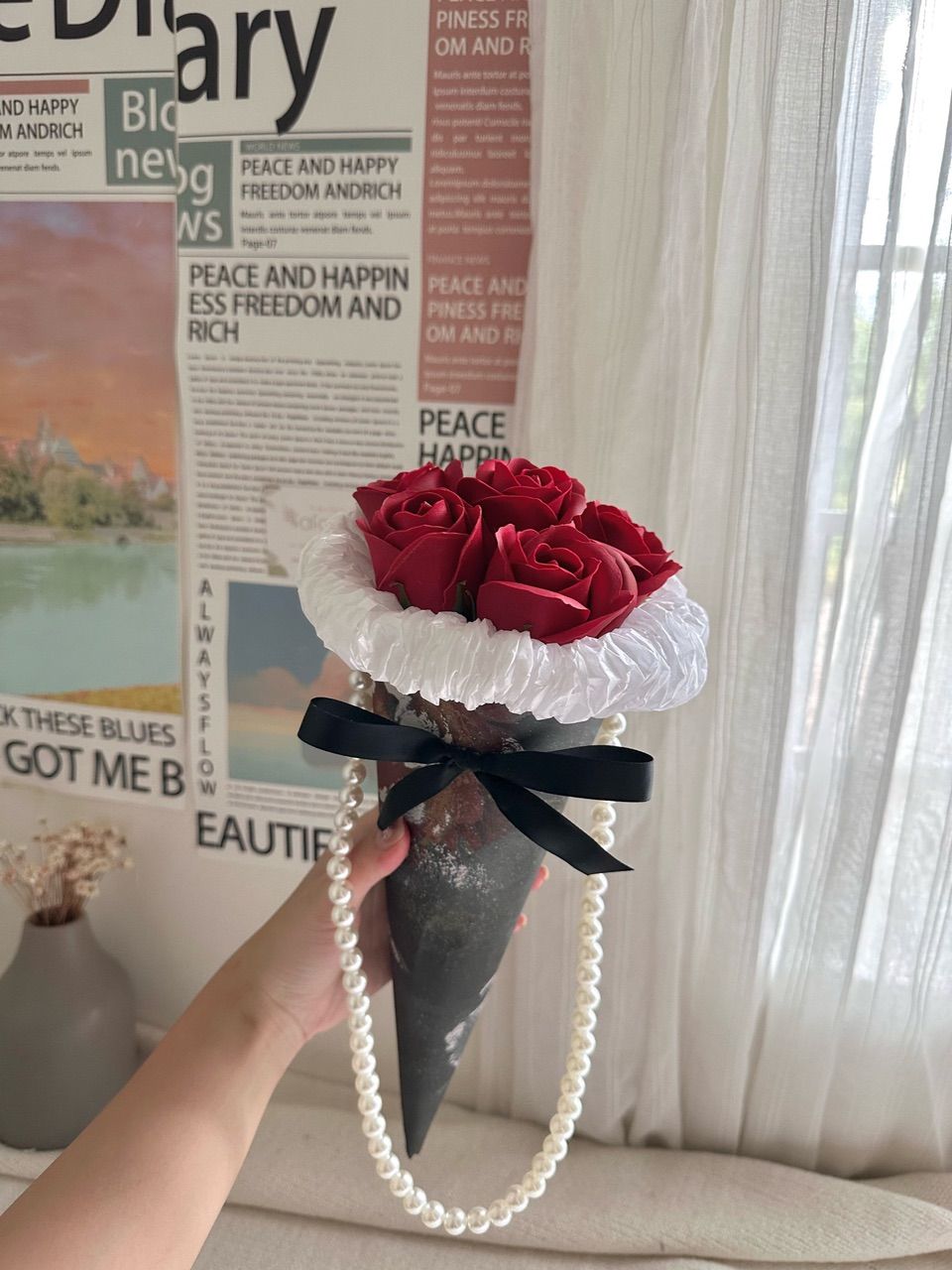 6 Stalk Soap Rose Ice Cream Bouquet 