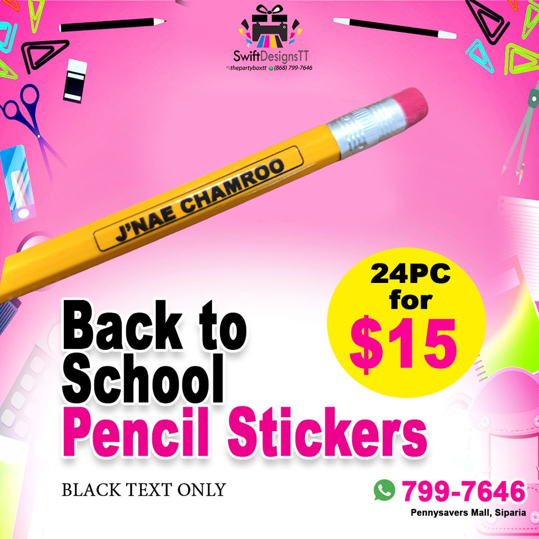 Pencil Labels (Black text)