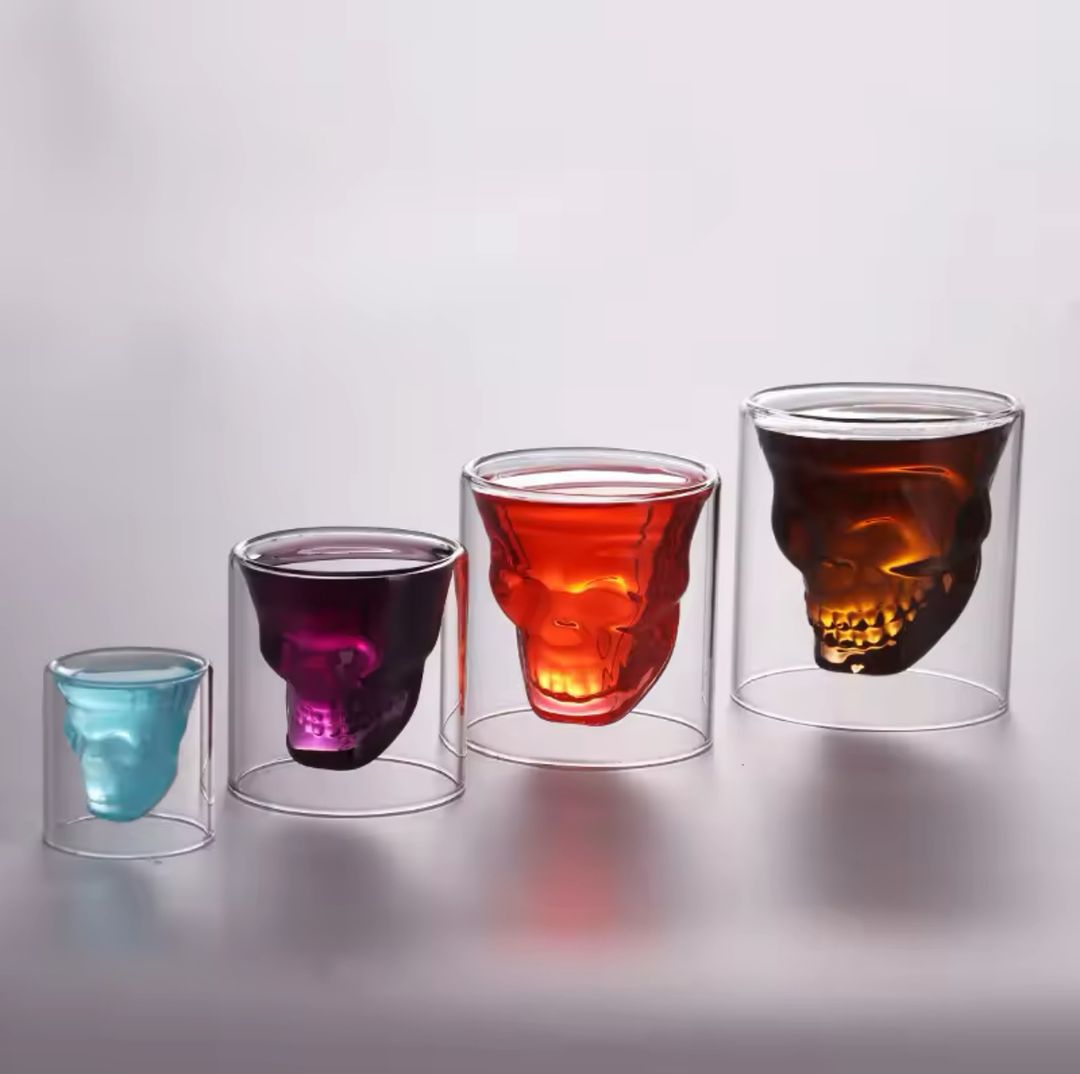 Verre Skull Double Paroi - Lot de 4 Verres