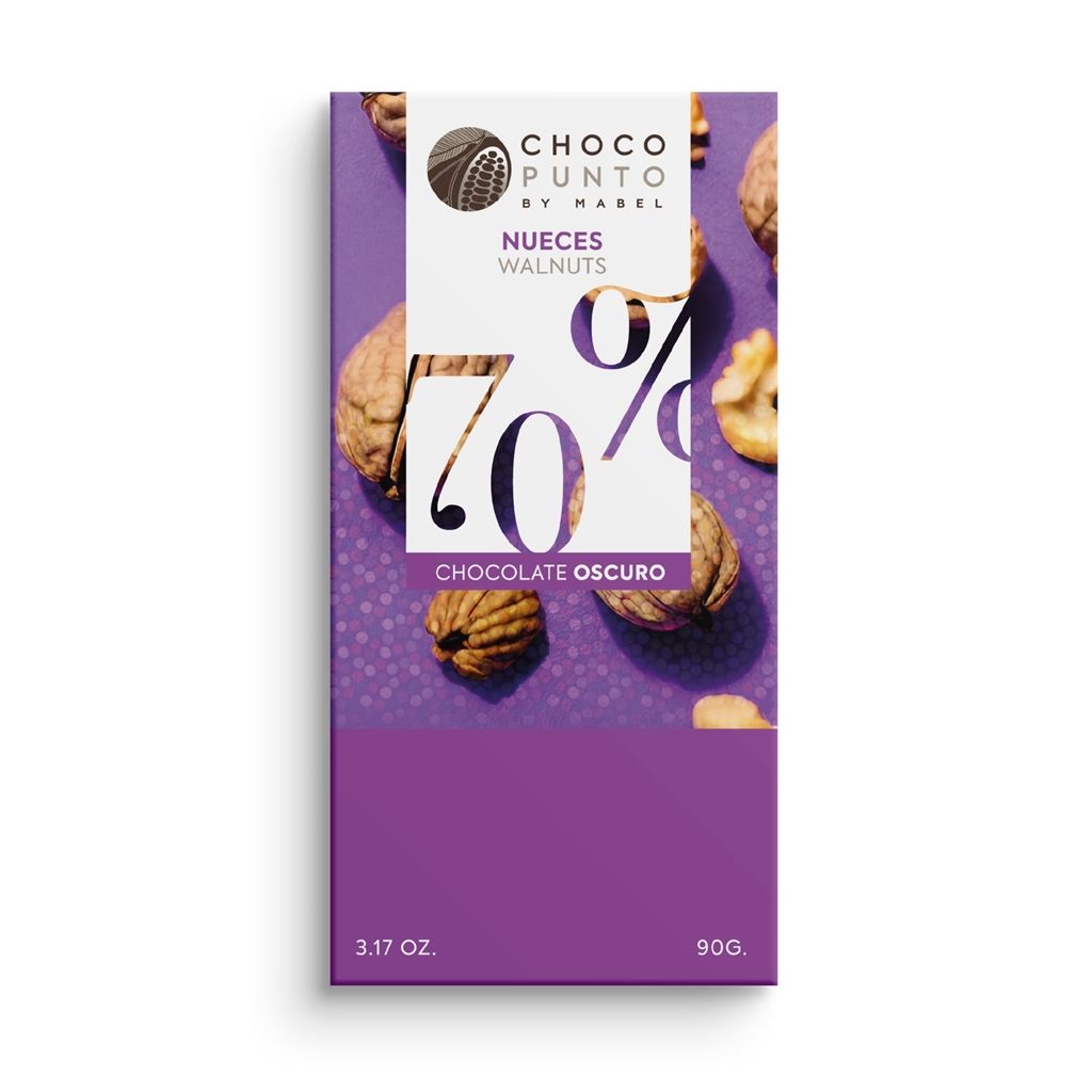 Chocopunto by Mabel Chocolate Oscuro 70% con Nueces